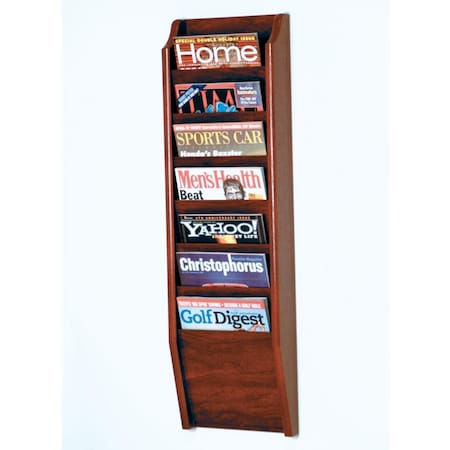 Latestluxury Cascade 7 Pocket Magazine Rack - Black & Mahogany LA3945470